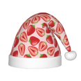 thumbnail image 1 of Haiem Cute Strawberry Pattern Santa Hat Confortable Velvet Christmas Hat for Christmas Party Favors Fit for Adults and Kids, 1 of 6