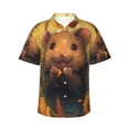 thumbnail image 1 of Haiem Cute Sunflower Guinea Pig Printed Hawaiian Shirt for Men - Men’s Casual Beach Summer Shirts - Stretch Fabric with Modern Fit-X-Large, 1 of 7