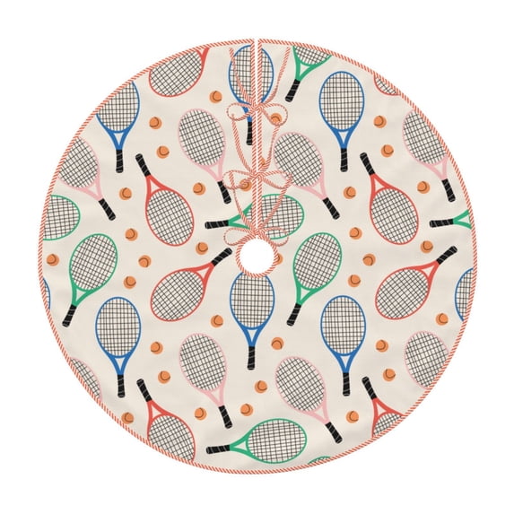 Haiem Cute Tennis Racket Pattern Christmas Tree Skirt Merry Christmas Party Christmas Tree Decoration,New Year Decorations-30"