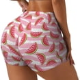 thumbnail image 1 of Haiem Cute Watermelon No Front Seam Biker Shorts for Women Yoga Workout Gym Bike Shorts with Tummy Control Moisture-Wicking-Large, 1 of 9
