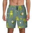 thumbnail image 1 of Haiem Cute Yoga Frogs Mens Swim Trunks with Compression Liner 2 in 1 Swimming Shorts Stretch Swimwear Quick Dry,Board Shorts-Small, 1 of 9