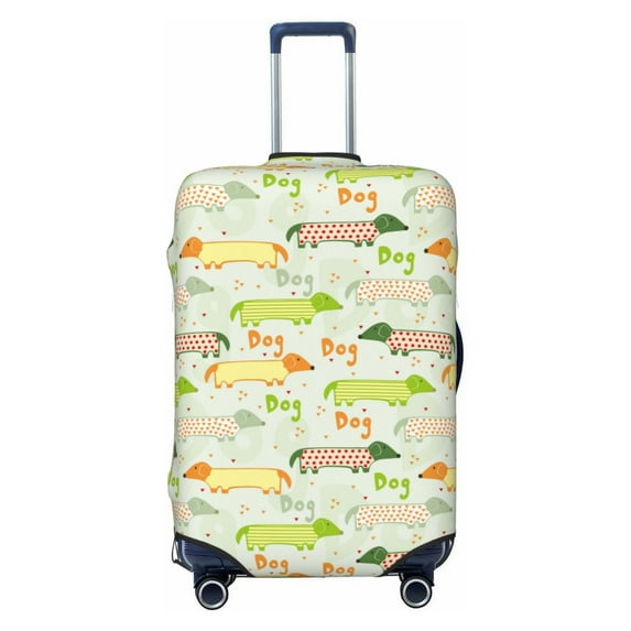 Haiem Dachshund Dog Puppy Luggage Cover Printed Suitcase Covers for Luggage Elastic Washable Suitcase Protector Fits 18-32 Inch Luggage-Small