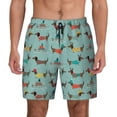 thumbnail image 1 of Haiem Dachshund Dog Puppy Mens Swim Trunks with Compression Liner 2 in 1 Swimming Shorts Stretch Swimwear Quick Dry,Board Shorts-Small, 1 of 9