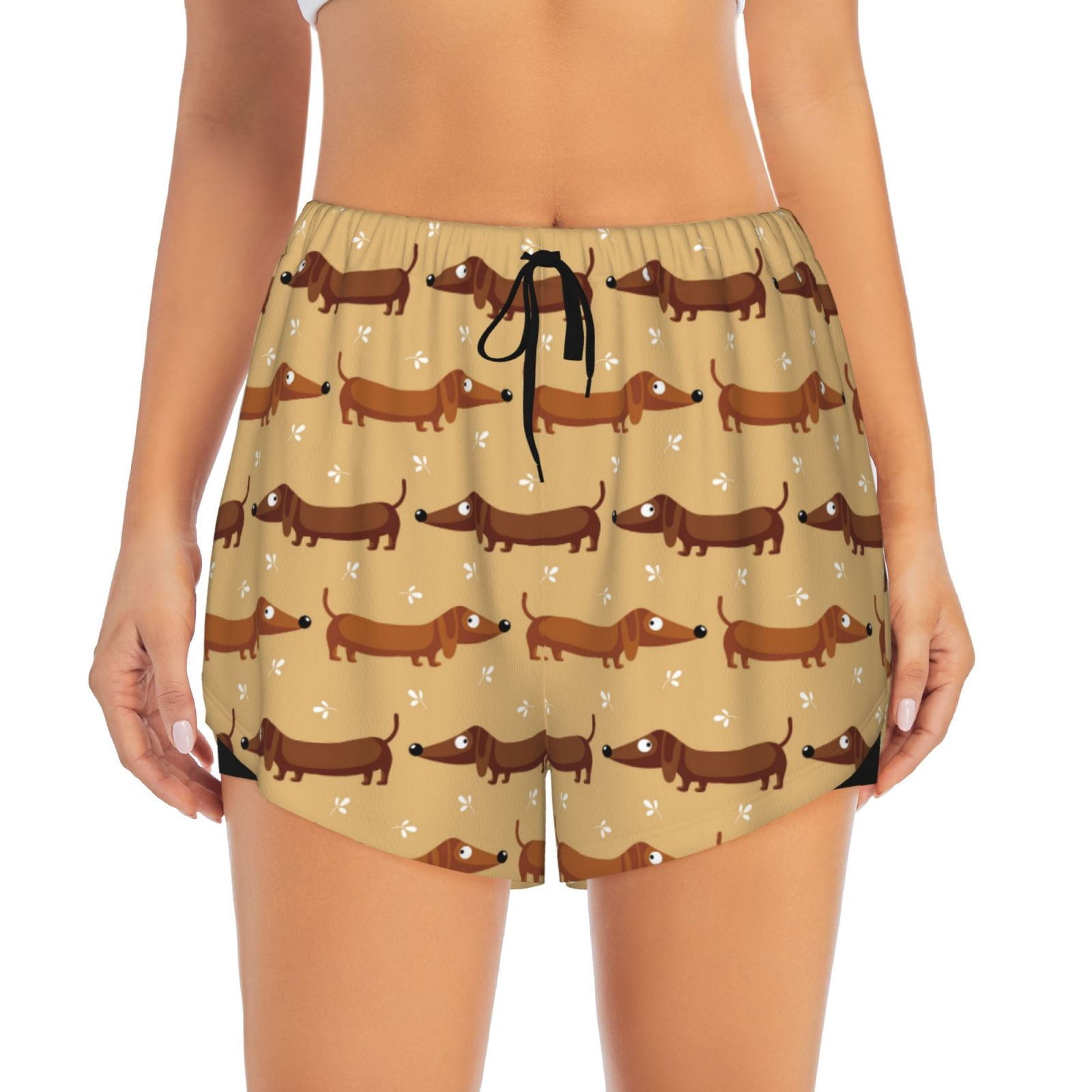 Wiener Dog Dachshund Pattern Print Women's Shorts