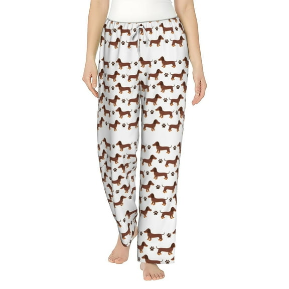 Haiem Dachshund Dog Puppy Women's Pajama Pants Ultra Lightweight Pjs Bottoms Sleepwear Bottom Pants With Pocket Drawstring-Small