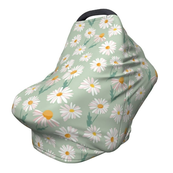 Haiem Daisies Flowers Baby Nursing Cover & Nursing Poncho - Multi Use Cover for Baby Car Seat Canopy, Stroller Cover, 360°Full Privacy Breastfeeding Coverage