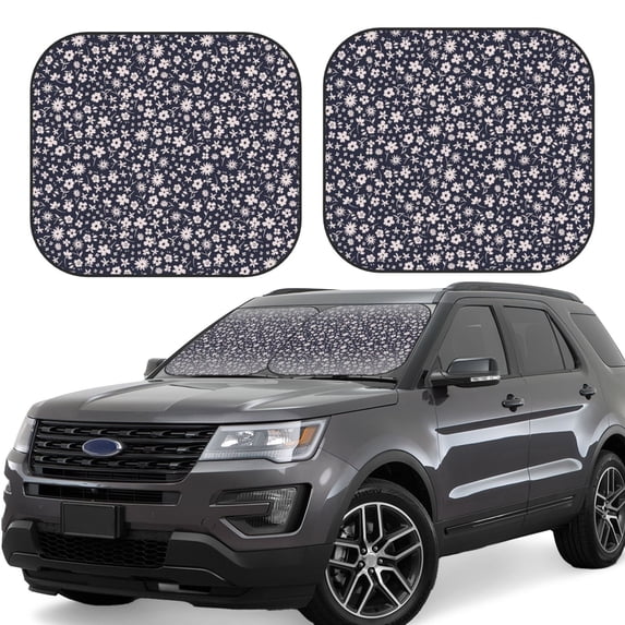 Haiem Daisies Flowers Car Windshield Sun Shade (2 Pieces) Foldable Windshield Sun Shade Car Accessories for Truck SUV Pickup-Medium