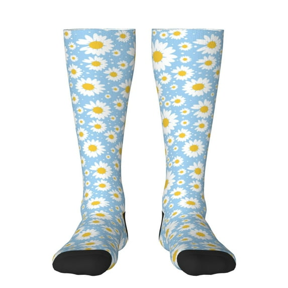Haiem Daisies Flowers Socks, Funny Novelty Crazy Design Cotton Socks Sports Socks Knee High Socks For Men, Women,1Pairs - Gift For Working Friends