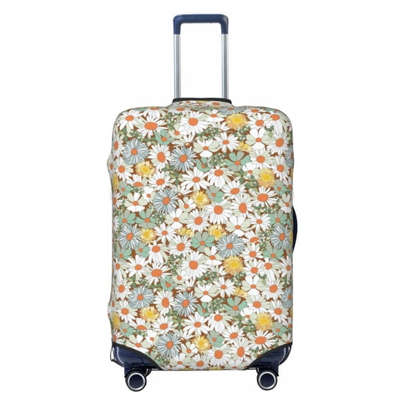 Haiem Daisy Luggage Cover Printed Suitcase Covers for Luggage Elastic Washable Suitcase Protector Fits 18-32 Inch Luggage-Small