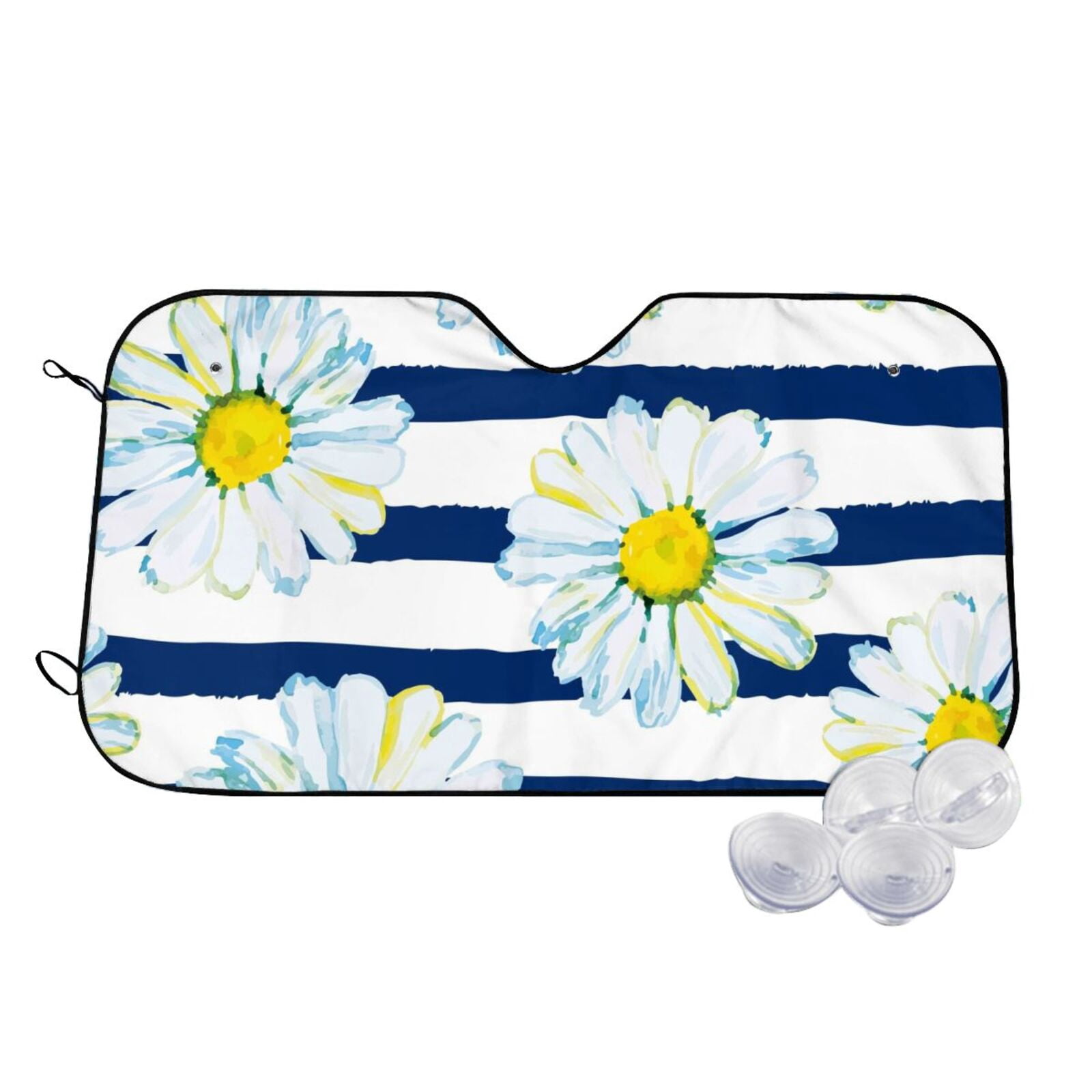 Haiem Daisy Striped Nautical Car Windshield Sun Shade - Blocks UV Rays ...