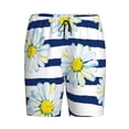 thumbnail image 1 of Haiem Daisy Striped Nautical Men's Pajama Short with Soft Woven Cotton Elastic Waistband Sleep Short-Large, 1 of 9