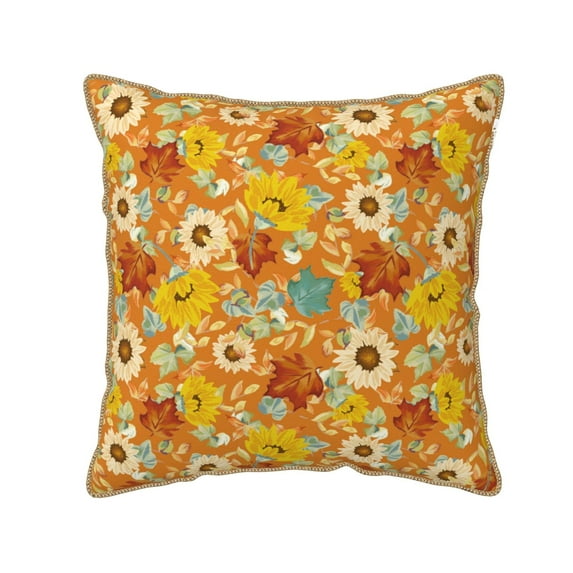 Haiem Daisy maple fall Print Velvet Soft Solid Decorative Square Throw Pillow Covers Set with Elegant Piping Christmas Cushion Case for Sofa Bedroom Car-20"x20"