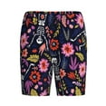 thumbnail image 1 of Haiem Dancing Skeletons Floral Garden Men's Pajama Short with Soft Woven Cotton Elastic Waistband Sleep Short-Small, 1 of 9