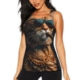 thumbnail image 1 of Haiem Dapper Cat in Sunglasses Printed Women's Workout Tank Top, Quick-Dry Sleeveless Gym Shirt, Breathable Lightweight Athletic Top for Running, Yoga, and Casual Wear-X-Large, 1 of 7