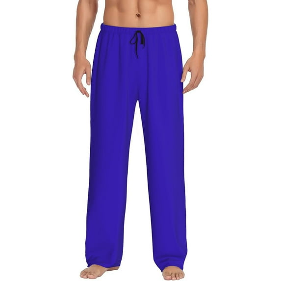 Haiem Darkblue Men's Pajama Pants Ultra Lightweight Pjs Bottoms Sleepwear Bottom Pants with Pocket Drawstring-Medium