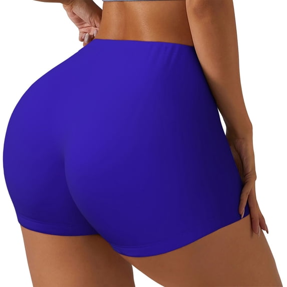 Haiem Darkblue No Front Seam Biker Shorts for Women Yoga Workout Gym Bike Shorts with Tummy Control Moisture-Wicking-