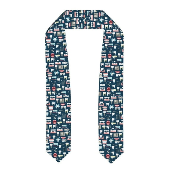 Haiem Dental Pattern Graduation Stole 2024 | Premium Satin Sash for Graduation Ceremony