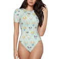 thumbnail image 1 of Haiem Different Breeds of Dogs Women's Crew Neck Short Sleeve Bodysuit Tops Stretchy Slim Basic-Medium, 1 of 9