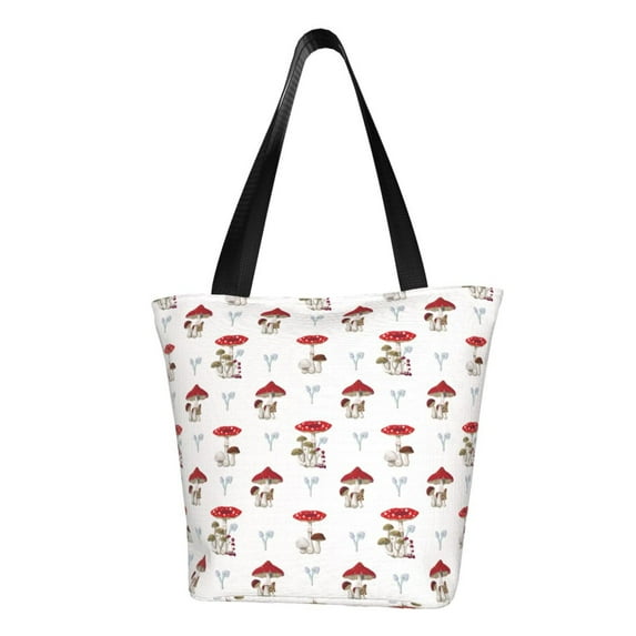 Haiem Different Mushrooms Pattern Shoulder Bag - Durable and Spacious Tote Bag,Versatile Shopping Bag