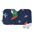 thumbnail image 1 of Haiem Dinosaur Astronaut Space Surfing Car Windshield Sun Shade - Blocks UV Rays Sun Visor Protector, Sunshade to Keep Your Vehicle Cool, Universal Fit SUV Van Sedan-Medium, 1 of 7