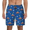 thumbnail image 1 of Haiem Dinosaur Driving Mens Swim Trunks with Compression Liner 2 in 1 Swimming Shorts Stretch Swimwear Quick Dry,Board Shorts-Small, 1 of 9