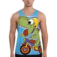thumbnail image 1 of Haiem Dinosaur Riding a Motorcycle Men Workout Tank Top Gym Bodybuilding Sleeveless Muscle T Shirts Athletic Tank Breathable Workout Shirt-X-Large, 1 of 9