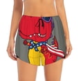 thumbnail image 1 of Haiem Dinosaur Super Hero Cartoon Women's 2 in 1 Running Shorts - Lightweight Athletic Workout Gym Yoga Breathable Sports Shorts Liner with Phone Pockets-XX-Large, 1 of 9