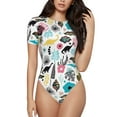 thumbnail image 1 of Haiem Dinosaur Women's Crew Neck Short Sleeve Bodysuit Tops Stretchy Slim Basic-Medium, 1 of 9