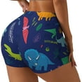 thumbnail image 1 of Haiem Dinosaurs No Front Seam Biker Shorts for Women Yoga Workout Gym Bike Shorts with Tummy Control Moisture-Wicking-Small, 1 of 9