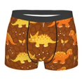 thumbnail image 1 of Haiem Dinosaurs and Leaves Men's Boxer Briefs, Every Day Comfort Stretch Cotton Moisture-Wicking Underwear-Small, 1 of 9