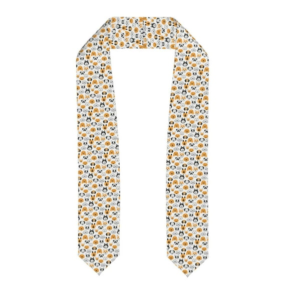 Haiem Dog Faces Pattern Graduation Stole 2024 | Premium Satin Sash for Graduation Ceremony
