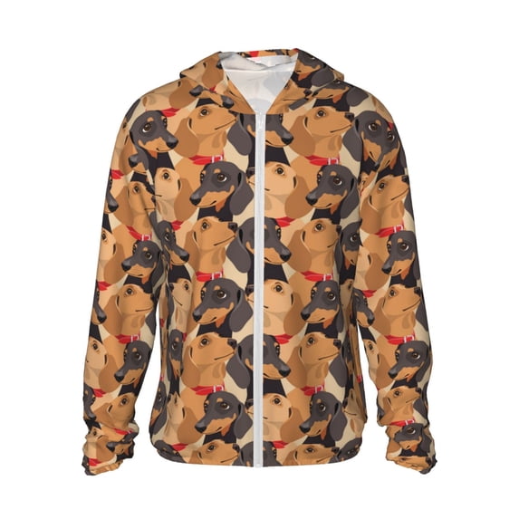 Haiem Dog UPF 50+ Fishing Shirts for Men Long Sleeve UV Sun Protection Hoodie Non-Mask Outdoor Hiking Shirts