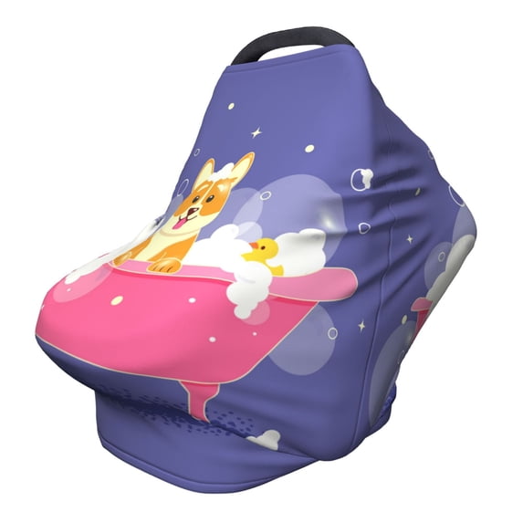 Haiem Dog Washes in a Bath Baby Nursing Cover & Nursing Poncho - Multi Use Cover for Baby Car Seat Canopy, Stroller Cover, 360°Full Privacy Breastfeeding Coverage