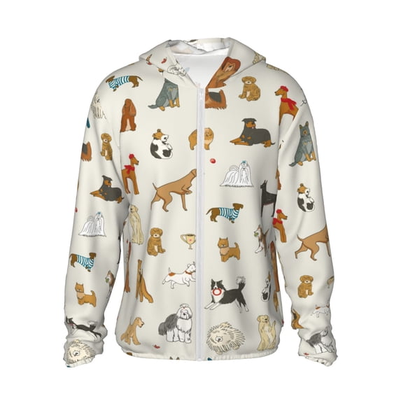 Haiem Dogs Funny Pets UPF 50+ Fishing Shirts for Men Long Sleeve UV Sun Protection Hoodie Non-Mask Outdoor Hiking Shirts