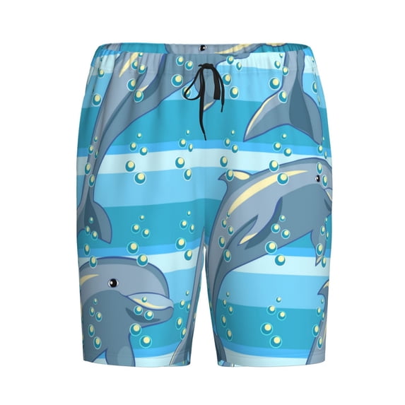 Haiem Dolphin Men's Pajama Short with Soft Woven Cotton Elastic Waistband Sleep Short-4X-Large