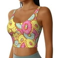 thumbnail image 1 of Haiem Donut and Blue Pattern Womens Sports Bra - U Neck Padded Low Impact Yoga Bra Workout Crop Top Gym Moisture-Wicking Workout Vest -Small, 1 of 9
