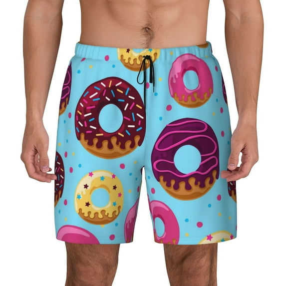 Haiem Donuts Men'S Quick-Dry Swim Trunks: Comfortable Beach Shorts With Mesh Lining And Pockets - Ideal For Swimming And Sunbathing 3x-Large