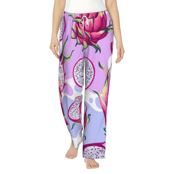 Haiem Dragon Fruit Women's Pajama Pants Ultra Lightweight Pjs Bottoms Sleepwear Bottom Pants With Pocket Drawstring-Small
