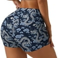 thumbnail image 1 of Haiem Dragon No Front Seam Biker Shorts for Women Yoga Workout Gym Bike Shorts with Tummy Control Moisture-Wicking-Small, 1 of 9