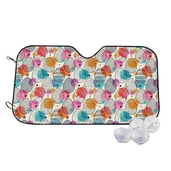 Haiem Easter Egg Car Windshield Sun Shade - Blocks UV Rays Sun Visor Protector, Sunshade to Keep Your Vehicle Cool, Universal Fit SUV Van Sedan-Medium