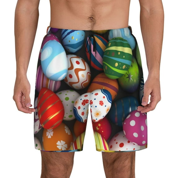 Haiem Easter Egg Men'S Quick-Dry Swim Trunks: Comfortable Beach Shorts With Mesh Lining And Pockets - Ideal For Swimming And Sunbathing Large