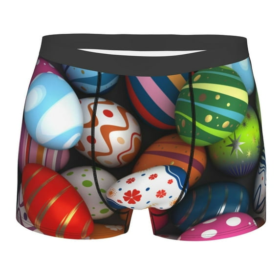 Haiem Easter Egg Men's Boxer Briefs, Every Day Comfort Stretch Cotton Moisture-Wicking Underwear-Small