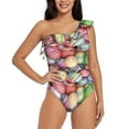 thumbnail image 1 of Haiem Easter Eggs Women's One Piece Swimsuits Tummy Control One Shoulder Bathing Suits Ruffle Swimwear-X-Large, 1 of 8