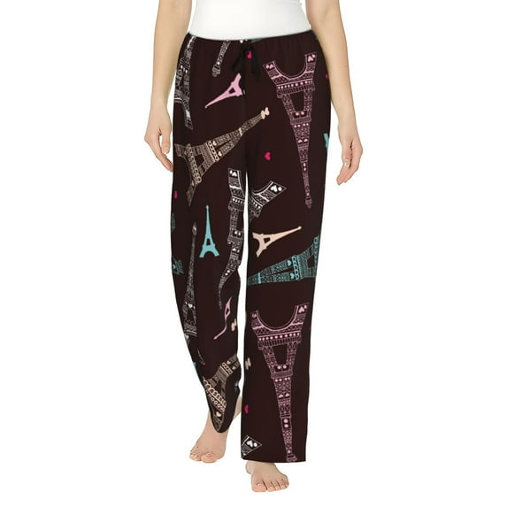 Haiem Eiffel Tower Women's Pajama Pants Ultra Lightweight Pjs Bottoms Sleepwear Bottom Pants With Pocket Drawstring-X-Large