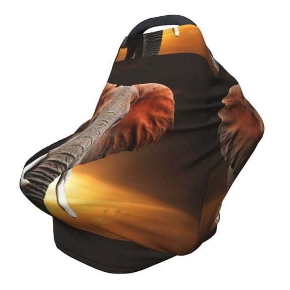 Haiem Elephant Sunset in Kenya Baby Nursing Cover & Nursing Poncho - Multi Use Cover for Baby Car Seat Canopy, Stroller Cover, 360°Full Privacy Breastfeeding Coverage