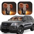 thumbnail image 1 of Haiem Elephant Sunset In Kenya Windshield Sun Shade: Universal Foldable 2-Piece Car Front Window Sunshade - Blocks Uv Rays, And Reduces Heat,Essential Car Accessory Small, 1 of 7