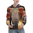 thumbnail image 1 of Haiem Elephant Sunset in Kenya for Women's Fashion Hoodies & Sweatshirts with Kangaroo Pocket,Hooded Sweatshirt with Eye-catching Drawstrings-XX-Large, 1 of 7