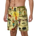 thumbnail image 1 of Haiem Ethnic African Mens Swim Trunks with Compression Liner 2 in 1 Swimming Shorts Stretch Swimwear Quick Dry,Board Shorts-Large, 1 of 9