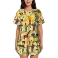thumbnail image 1 of Haiem Ethnic African Pattern Pajama Set for Women 2 Piece Lounge Set Short Sleeve Tops and Shorts Soft Sleepwear-XX-Large, 1 of 7