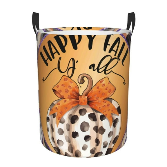 Haiem Fall Farmhouse Pumpkins1 Print Laundry Basket, Laundry Hamper, Collapsible Laundry Baskets, Dirty Clothes Hamper, Waterproof with Handles for College Dorm, Family-Medium